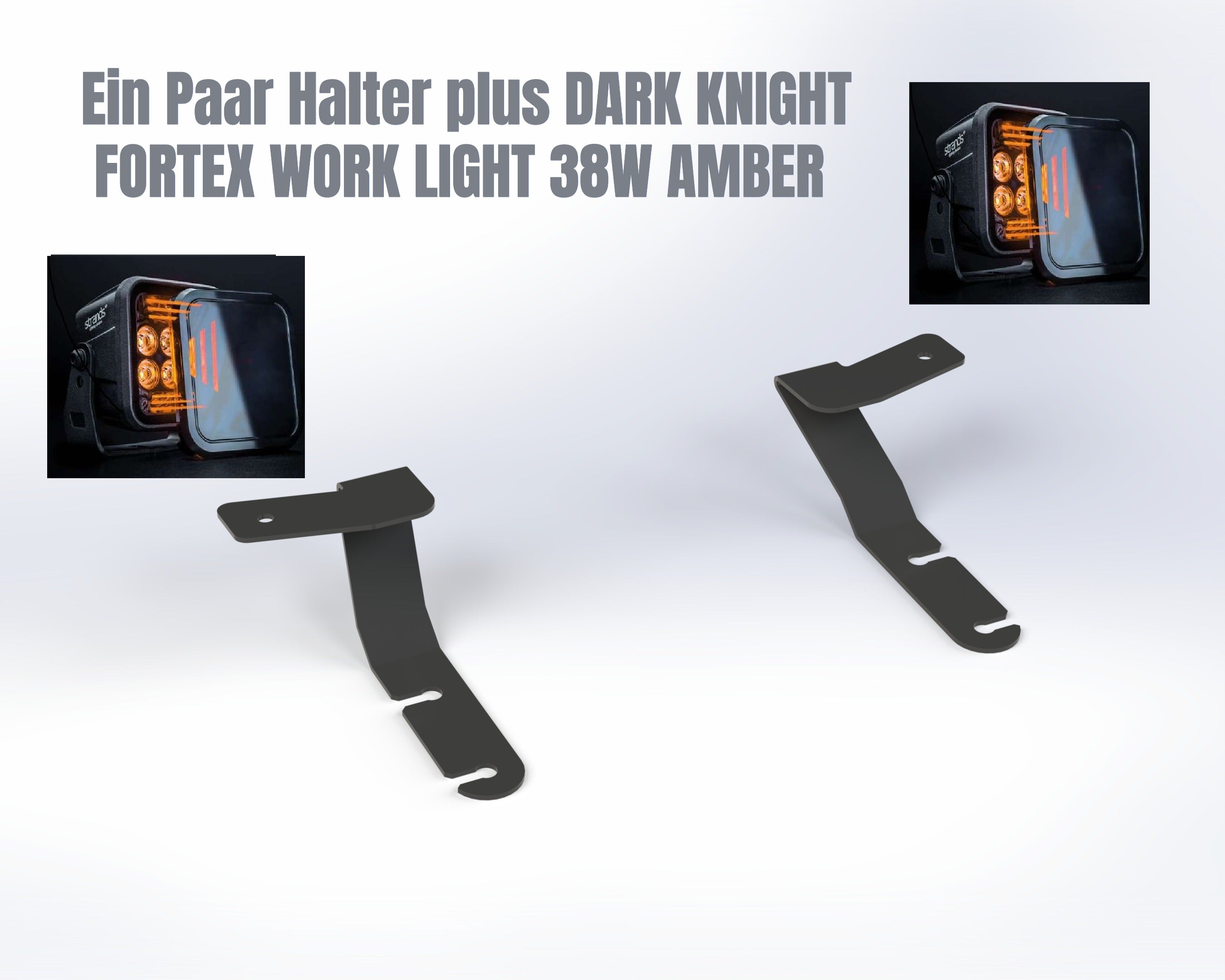 VW Amarok Gen2  Arbeitsscheinwerfer plus Motorhaubenhalter Kit DARK KNIGHT